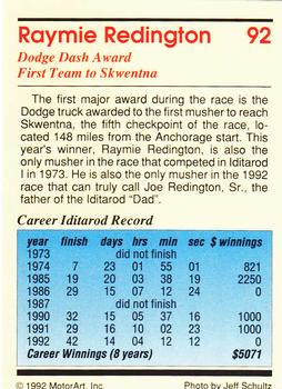 1992 MotorArt Iditarod Sled Dog Race #92 Raymie Redington Back